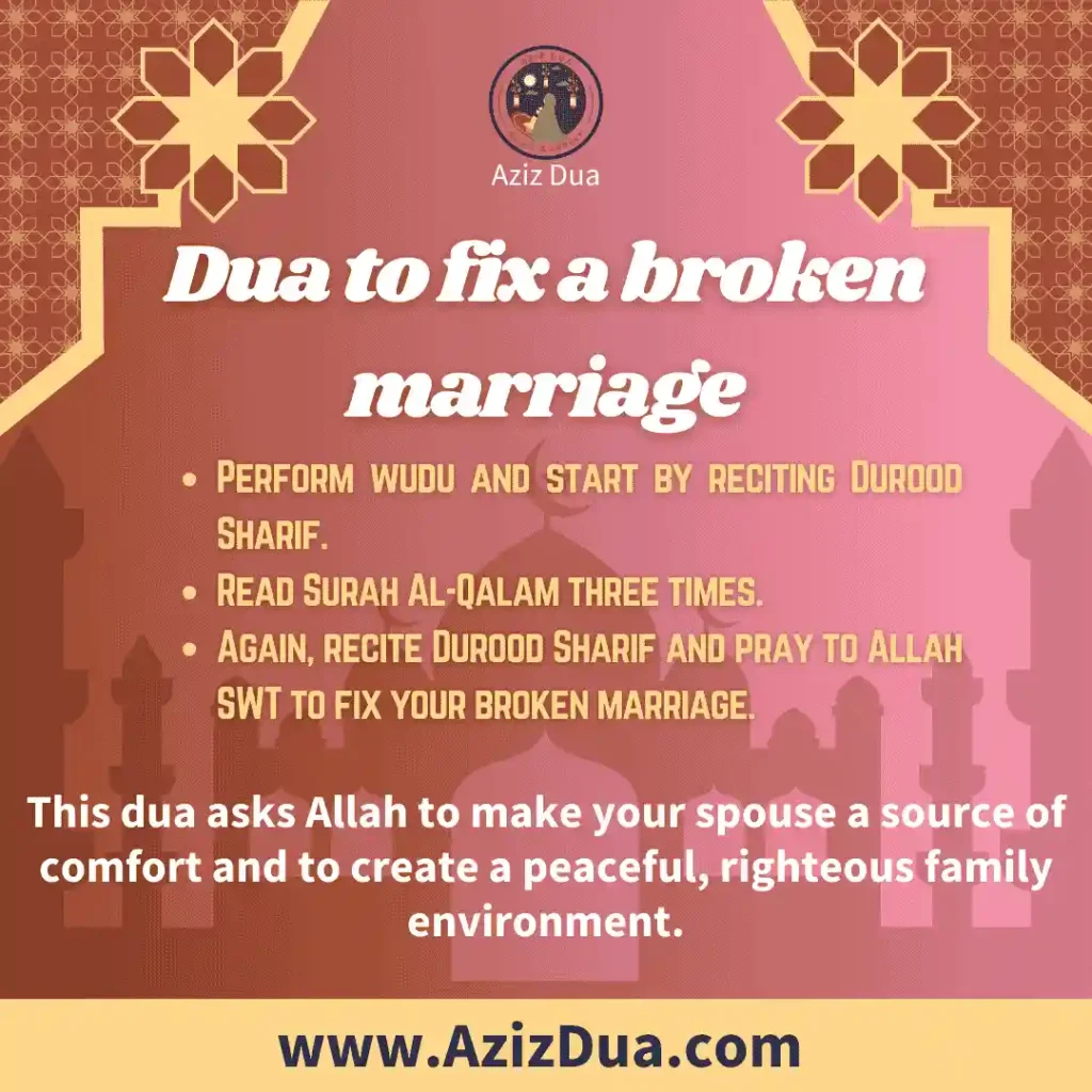 Dua to fix a broken marriage